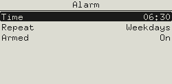 The alarm on e-ink